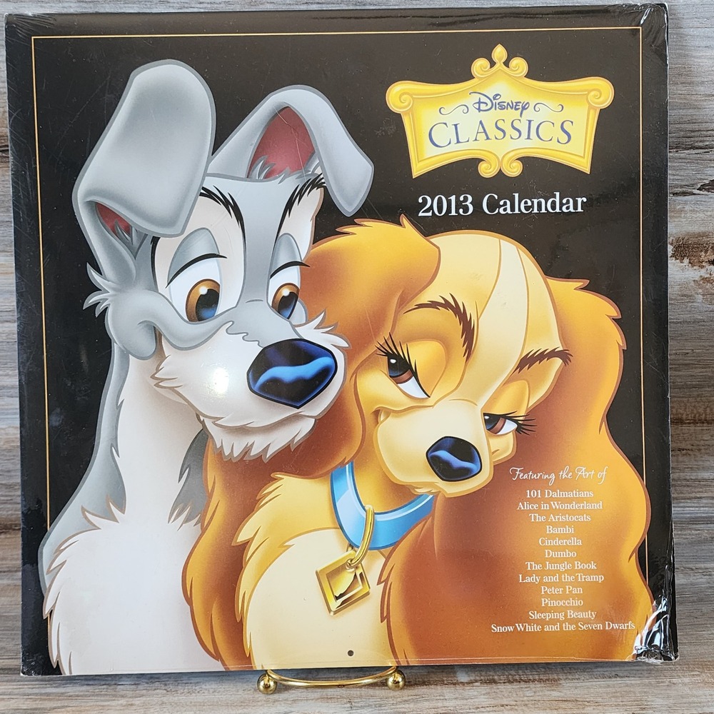 Disney Classics 2013 Wall Calendar Andrews McMeel 101 Dalmatians Bambi Dumbo NIP